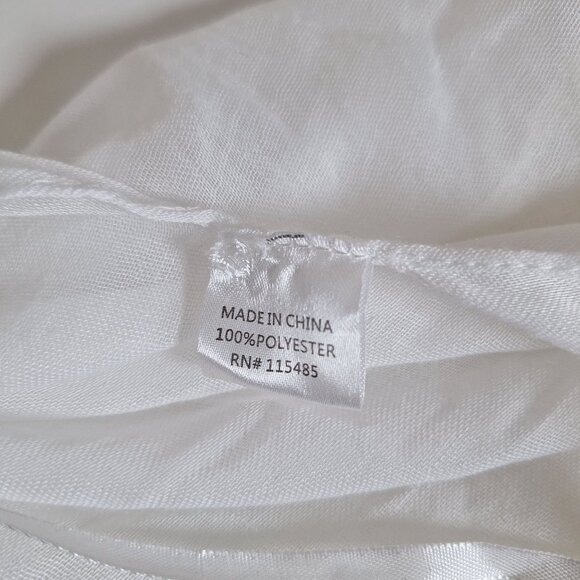 White Lace fringe shawl modest - Picture 3 of 5